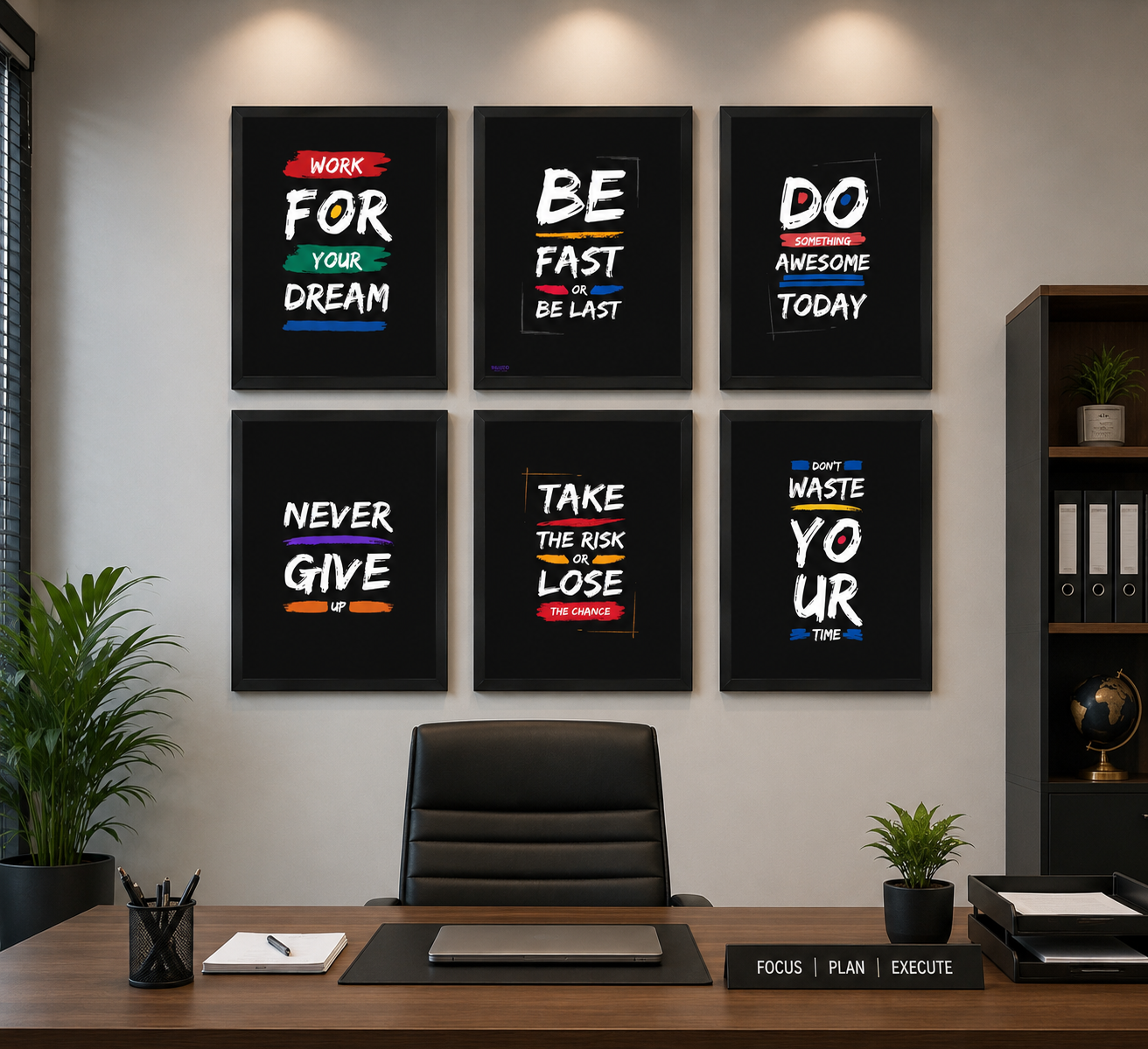 Motivational Wall Frames β Set of 6 Motivational Quote Frames