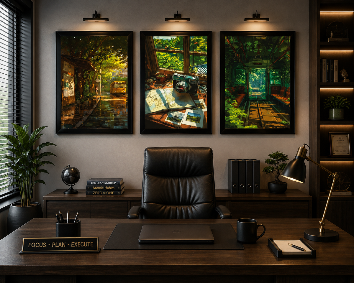 **Nature Travel Adventure Wall Art – Set of 3 Frames**