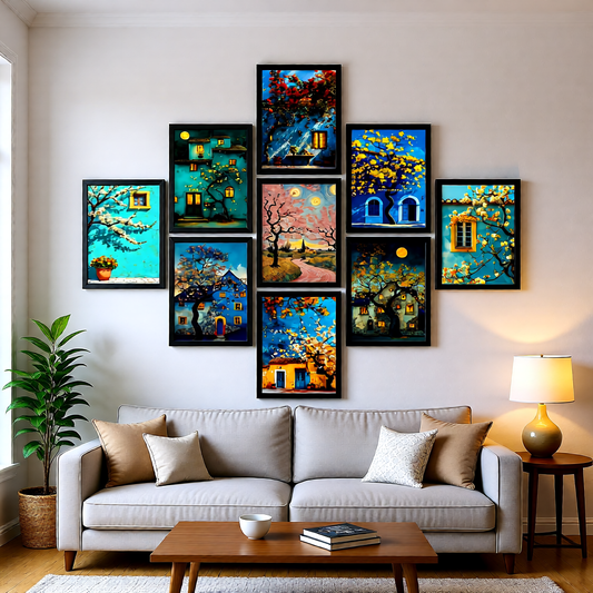 Set Of 9 Home aesthetic Frames Wall Art Home Decoration