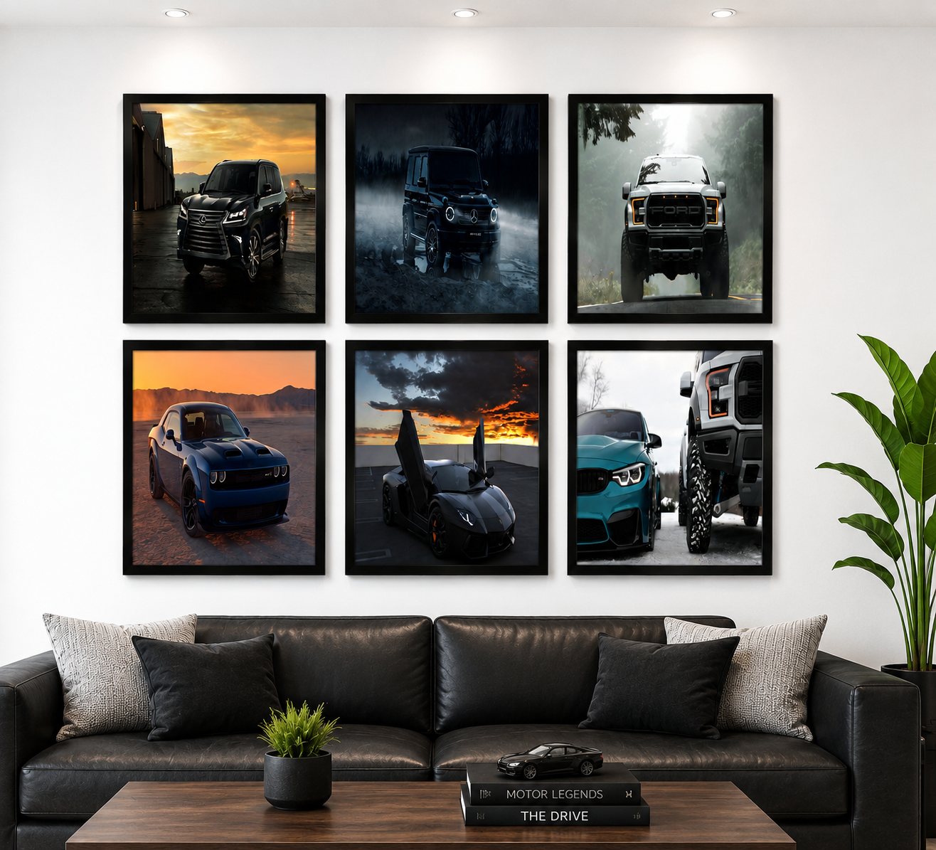 Luxury Car Wall Art Frames – Set of 6