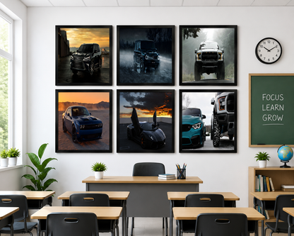 Luxury Car Wall Art Frames – Set of 6