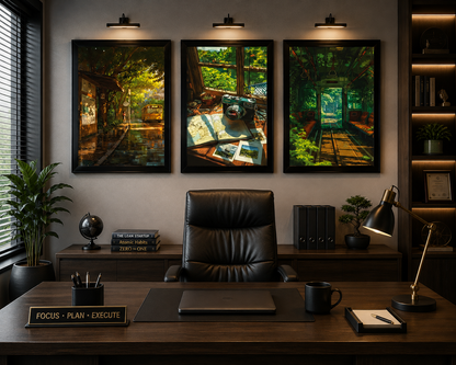 **Nature Travel Adventure Wall Art – Set of 3 Frames**
