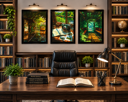 **Nature Travel Adventure Wall Art – Set of 3 Frames**
