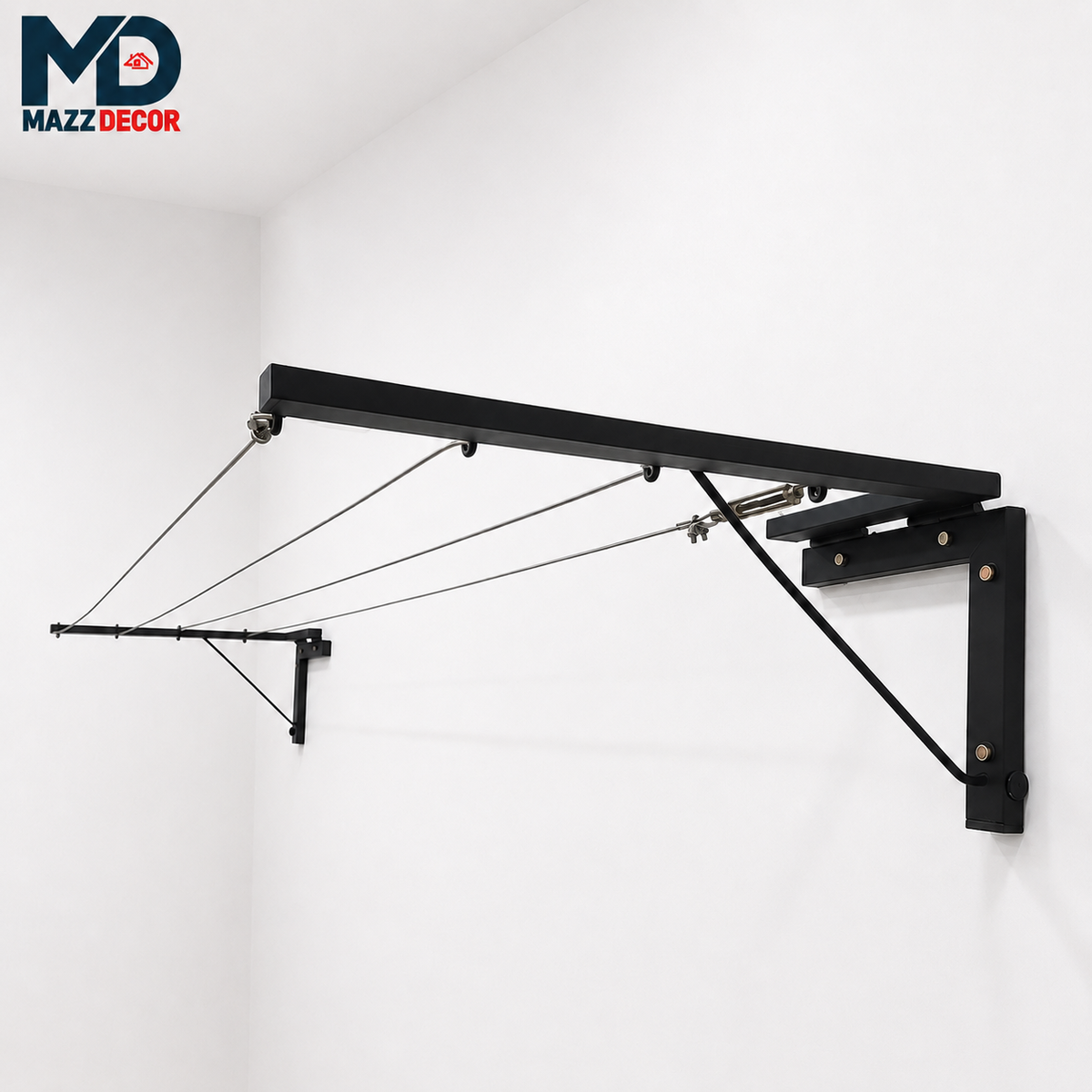 Foldable Clothesline Stand | Heavy Duty Wall Mount | Free 42/62/82 ft Steel wire included
