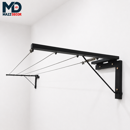 Foldable Clothesline Stand | Heavy Duty Wall Mount | Free 42/62/82 ft Steel wire included