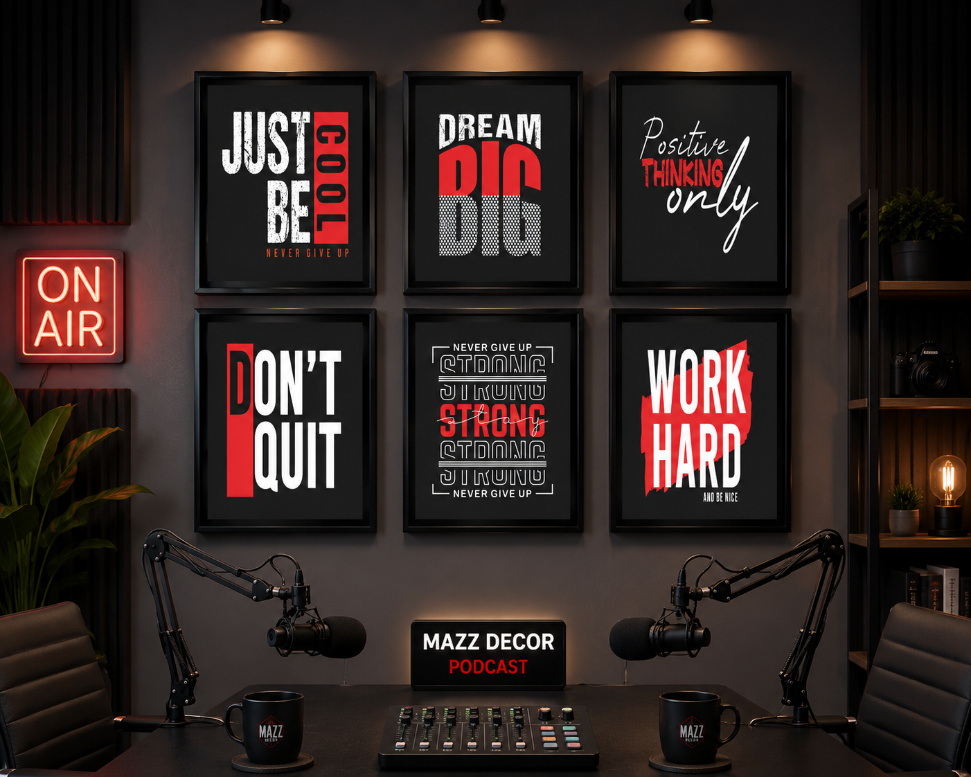 Motivational Wall Frames – Set of 6 Motivational Quote Frames