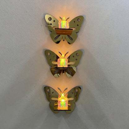 3 Butterfly Wall Shelves with 3 FREE Artificial LED Candles